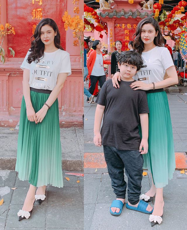 Vợ chồng H&agrave; Tăng diện &aacute;o d&agrave;i cực đẹp đ&ocirc;i, Mỹ T&acirc;m giản dị với... d&eacute;p tổ ong - Ảnh 9.
