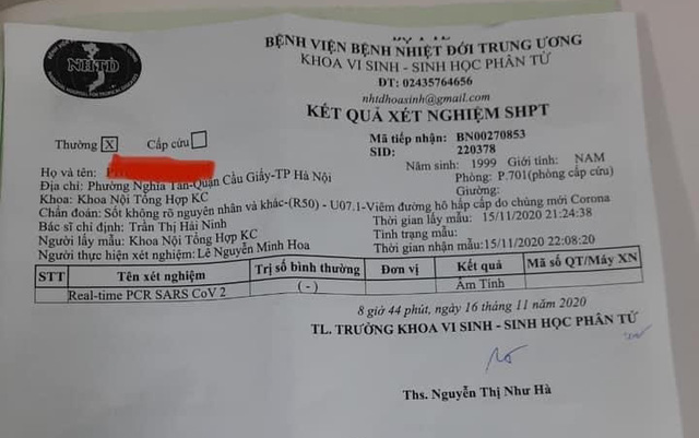 (Cập nhật) Bệnh nhân ở Hà Nội vừa phát hiện dương tính lại có kết quả xét nghiệm âm tính với SARS-CoV-2 - Ảnh 1.