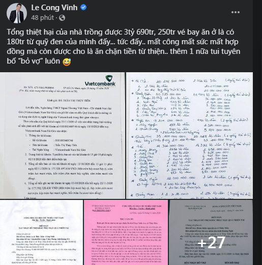 Tính thiệt hại sau chuyến thiện nguyện miền Trung, Công Vinh tuyên bố: Thêm lần nữa tôi bỏ vợ - Ảnh 1.