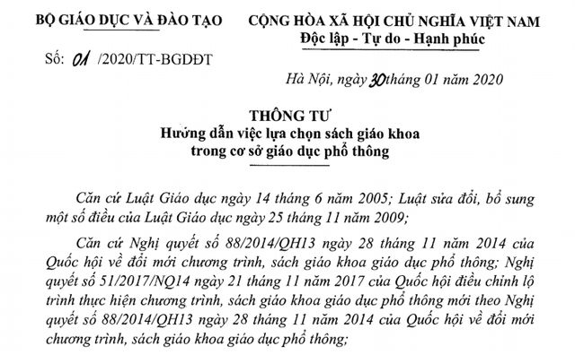 Bộ Giáo dục và Đào tạo ban hành hướng dẫn lựa chọn sách giáo khoa mới - Ảnh 1.