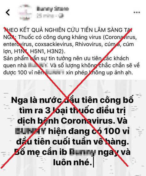 Bị phạt 12 triệu vì tung tin giả về thuốc kháng virus corona - Ảnh 1.