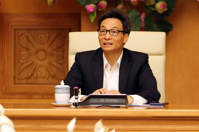 Deputy Prime Minister Vu Duc Dam speaks at a meeting of the National Steering Committee for Covid-19 Prevention and Control in Hanoi on February 28, 2020. (Photo: VGP) 