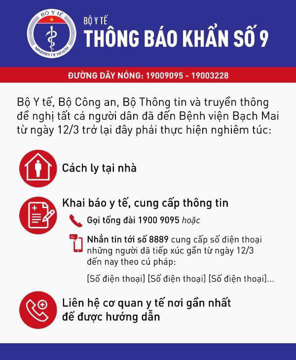 3 việc cần làm của tất cả những ai đã đến bệnh viện Bạch Mai từ ngày 12/3 - Ảnh 1.