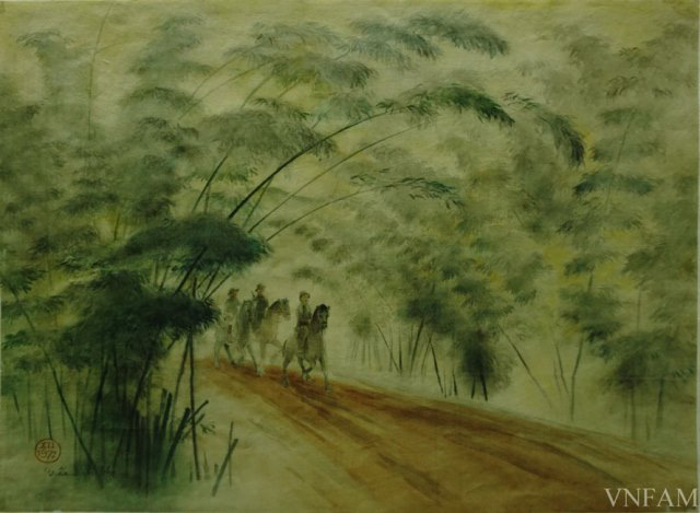 
Uncle Ho on a working trip by Nguyen Thu. 
