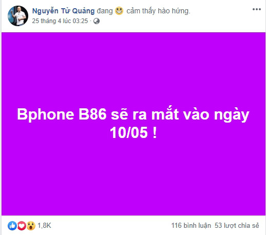 Bphone B86 chốt ngày ra mắt vào 10/5 - Ảnh 1.