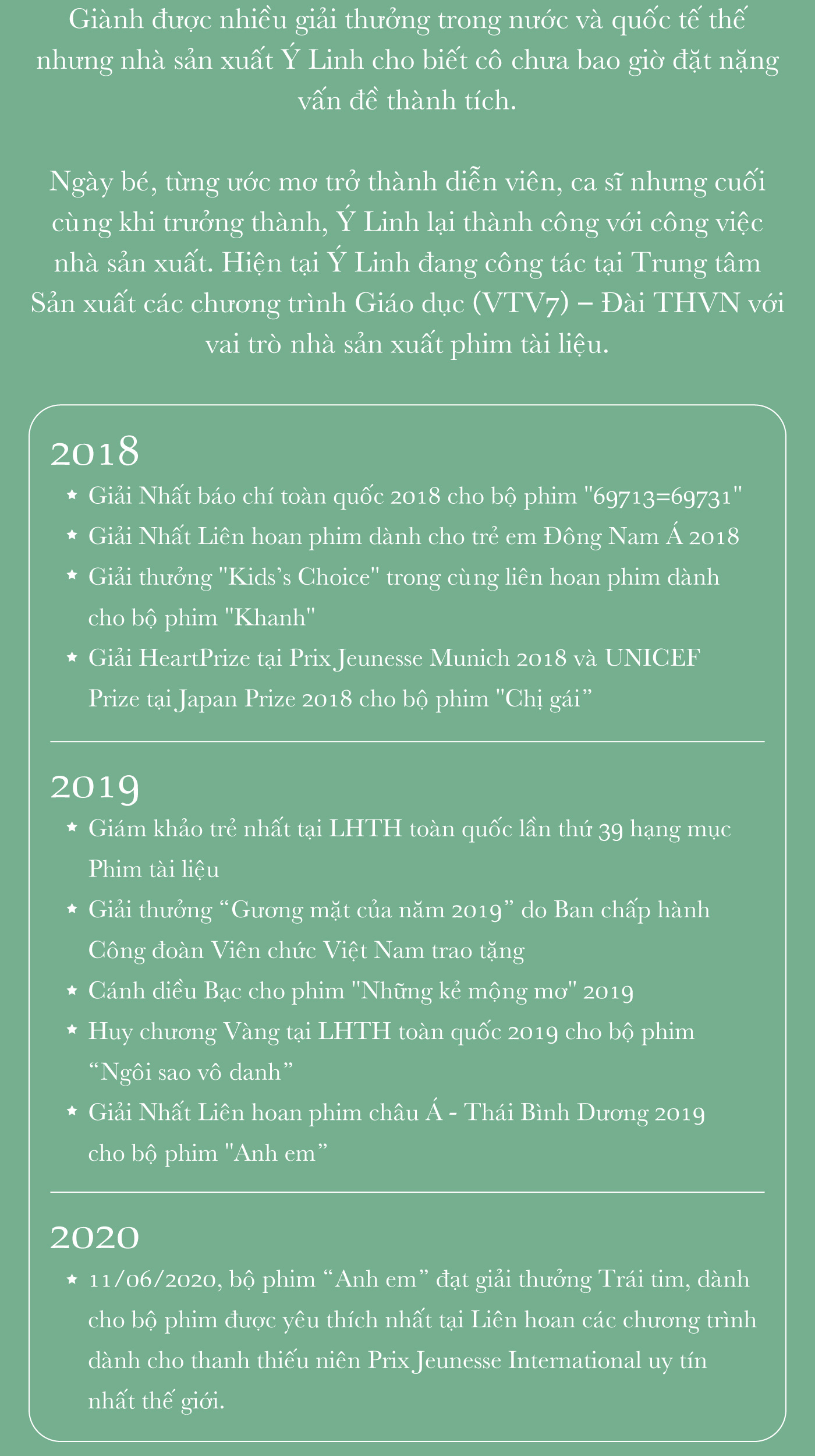 Ý Linh: “Tôi chưa bao giờ nghĩ làm phim vì giải thưởng” - Ảnh 1.