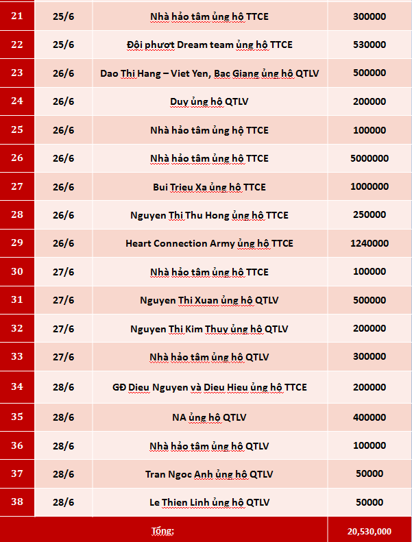 Quỹ Tấm lòng Việt: Danh sách ủng hộ tuần 4 tháng 6/2020 - Ảnh 2.