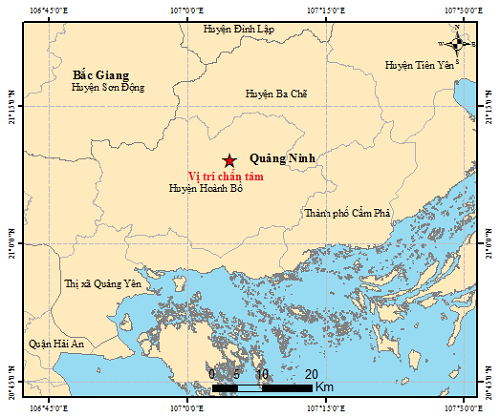 Quảng Ninh xuất hiện động đất 2,6 độ Richter - Ảnh 1.