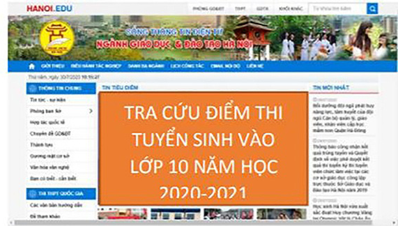 Tra cứu điểm thi vào lớp 10 THPT tại Hà Nội năm học 2020-2021 ở đâu? - Ảnh 1.