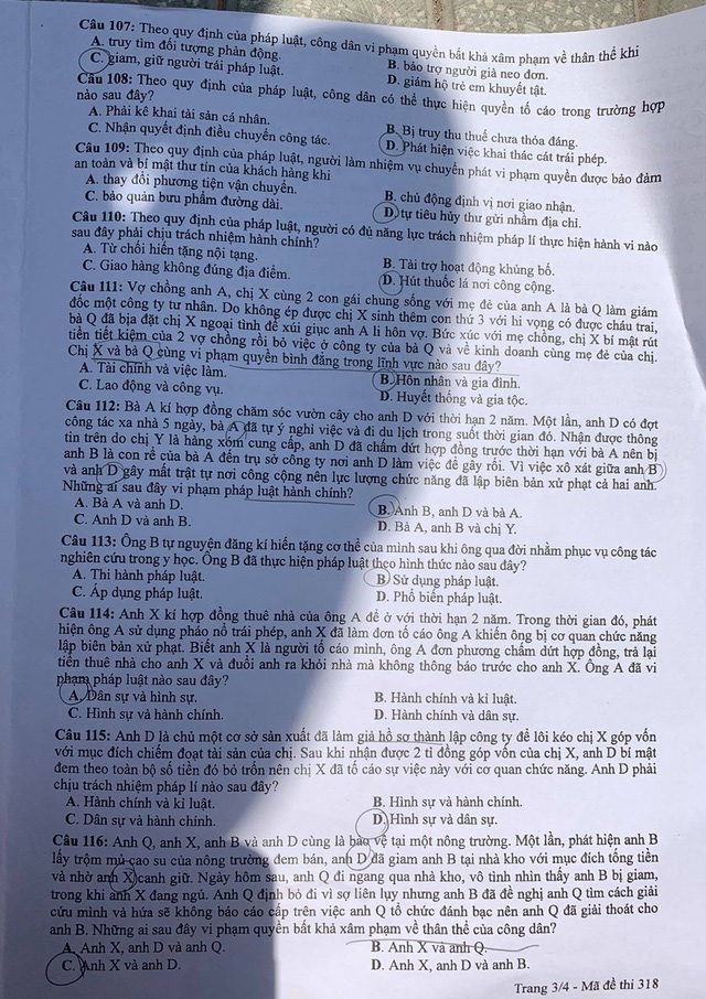 Đề Giáo dục công dân thi tốt nghiệp THPT: Câu hỏi suy luận chiếm đa số - Ảnh 3.