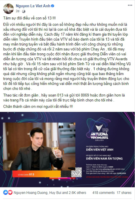 Giai đoạn nước rút, loạt diễn viên kêu gọi bình chọn tại VTV Awards 2020 - Ảnh 4.