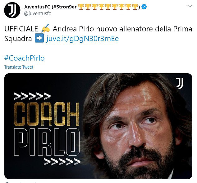 CHÍNH THỨC: Juventus bổ nhiệm Pirlo làm HLV trưởng sau vài giờ sa thải Sarri - Ảnh 1.