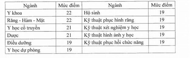 Ngưỡng đảm bảo chất lượng đầu vào nhóm ngành Sức khỏe cao hơn 1 điểm so với năm 2019 - Ảnh 1.