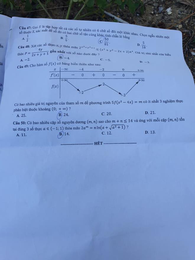 Đề thi To&aacute;n kỳ thi tốt nghiệp THPT năm 2020 đợt 2 - Ảnh 10.