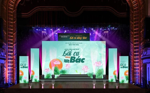 
The art performance “Songs honoring Uncle Ho” will be broadcast live (Photo: hanoimoi)
