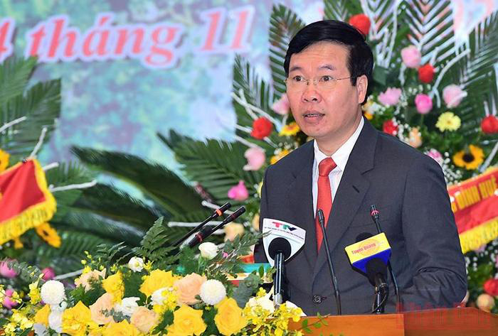 
Politburo member Vo Van Thuong speaks at the ceremony. (Photo: NDO)
