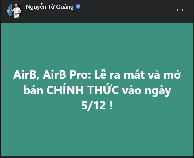 AirB và AirB Pro chính thức mở bán ngày 5/12 - Ảnh 1.