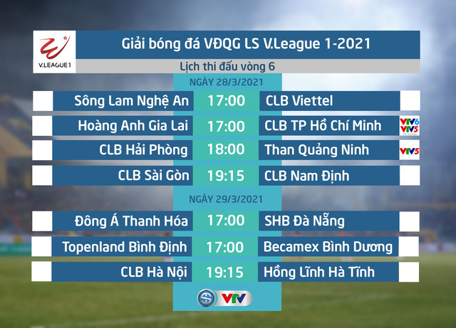 Lịch thi đấu và trực tiếp vòng 6 V.League 2021 hôm nay: Hoàng Anh Gia Lai - CLB TP Hồ Chí Minh, CLB Hải Phòng - Than Quảng Ninh - Ảnh 1.