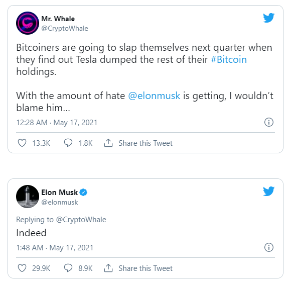 Elon Musk ám chỉ đã bán sạch Bitcoin - Ảnh 1. Elon Musk ám chỉ đã bán sạch Bitcoin - Ảnh 1.