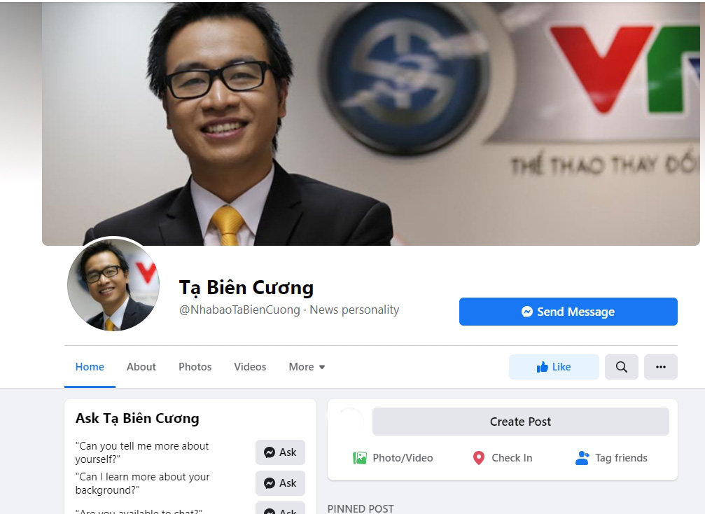 BLV Tạ Bi&ecirc;n Cương: T&ocirc;i kh&ocirc;ng d&ugrave;ng Facebook, t&agrave;i khoản v&agrave; ph&aacute;t ng&ocirc;n tr&ecirc;n mạng ho&agrave;n to&agrave;n giả mạo - Ảnh 1.