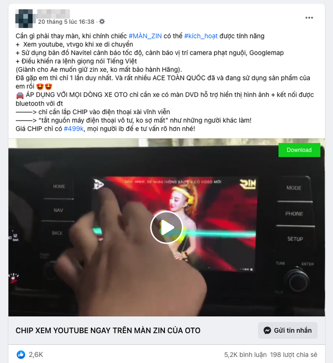 Chiêu lừa mua chip để xem video YouTube trên màn hình nguyên bản của ô tô - Ảnh 1. Chiêu lừa mua chip để xem video YouTube trên màn hình nguyên bản của ô tô - Ảnh 1.