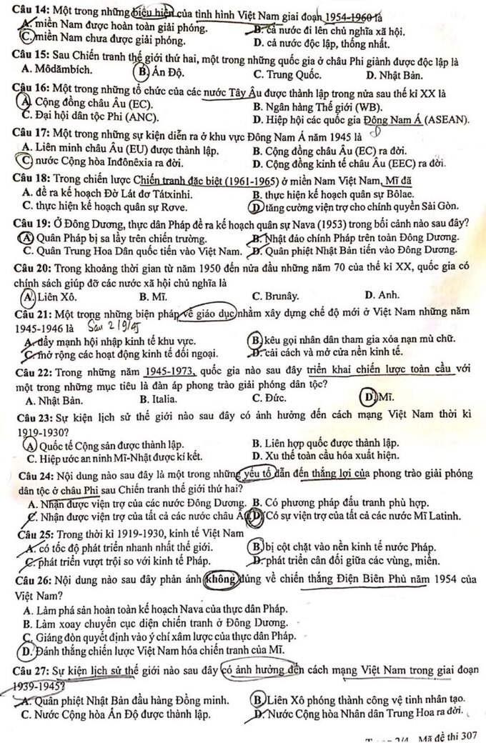 Gợi &yacute; đ&aacute;p &aacute;n b&agrave;i thi Khoa học x&atilde; hội kỳ thi tốt nghiệp THPT năm 2021 - Ảnh 2.