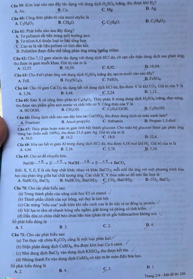 Gợi ý đáp án bài thi Khoa học tự nhiên kỳ thi tốt nghiệp THPT năm 2021 - Ảnh 9.