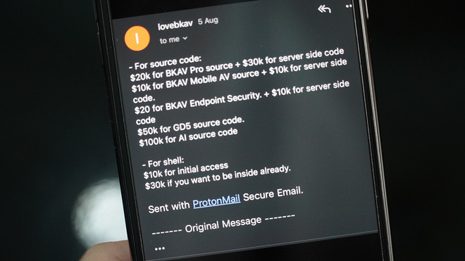 Hacker báo giá 290.000 USD cho mã nguồn của BKAV - Ảnh 1. Hacker báo giá 290.000 USD cho mã nguồn của BKAV - Ảnh 1.
