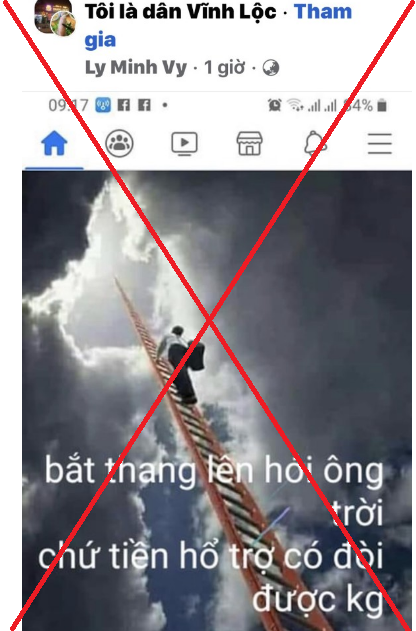 Đ&atilde; nhận trợ cấp lại đăng Facebook bắc thang l&ecirc;n hỏi &ocirc;ng trời - Ảnh 1.