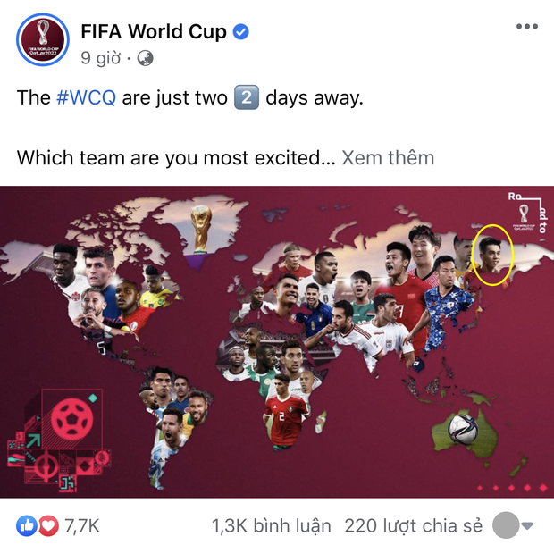 CĐV Việt Nam hào hứng khi Tiến Linh có mặt trên bản đồ World Cup - Ảnh 1.