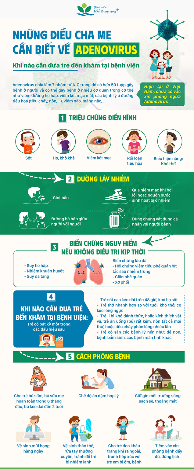 Infographic: Adenovirus - Những điều cha mẹ cần biết - Ảnh 1.