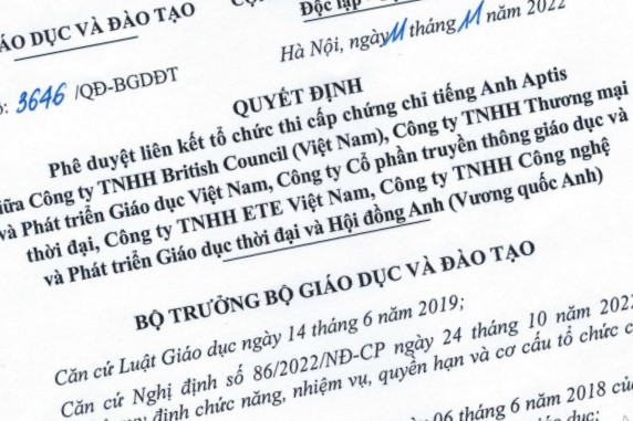 Bộ GD&ĐT phê duyệt chứng chỉ đầu tiên được cấp phép liên kết tổ chức thi - Ảnh 1.