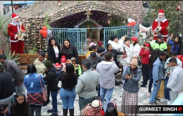 
Devotees seek blessings at Holy Cross Church in Sarabha Nagar in Ludhiana on Sunday. (Express Photo by Gurmeet singh)
