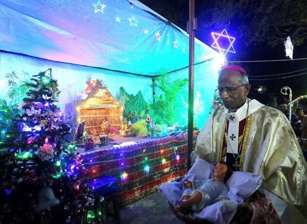 In Kerala, Christmas was celebrated with traditional fervour, pomp and enthusiasm with some senior bishops and priests highlighting issues like the plight of fisherfolk at Vizhinjam, the buffer zone and sectarian activities in the state, in their midnight mass. (PTI)