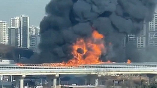 Cháy trong hầm cao tốc ở Hàn Quốc khiến 5 người tử vong - Ảnh 1.