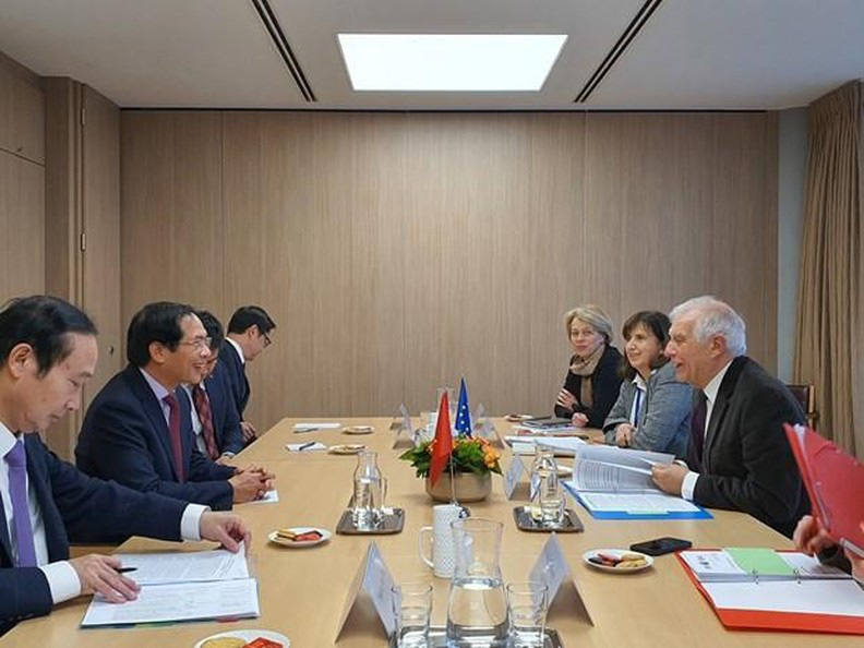 
At the meeting (Photo: VNA)
