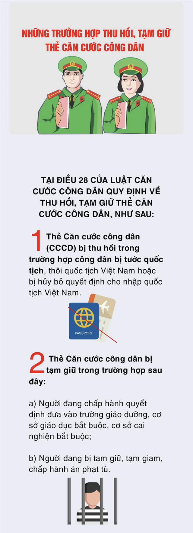 Những trường hợp thu hồi, tạm giữ thẻ căn cước công dân - Ảnh 1.