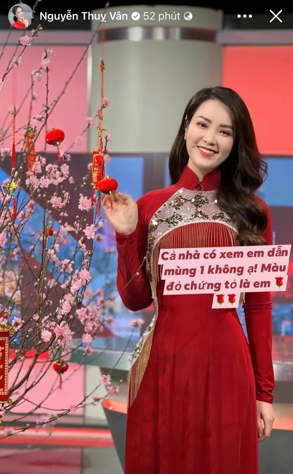 Loạt áo dài Xuân của Á hậu, BTV Thuỵ Vân - Ảnh 7. Loạt áo dài Xuân của Á hậu, BTV Thuỵ Vân - Ảnh 7.