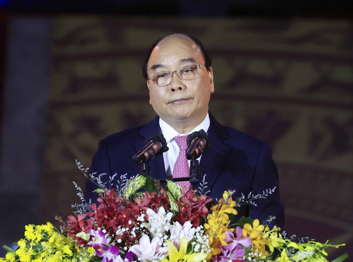 
President Nguyen Xuan Phuc speaks at the ceremony. (Photo: VNA)
