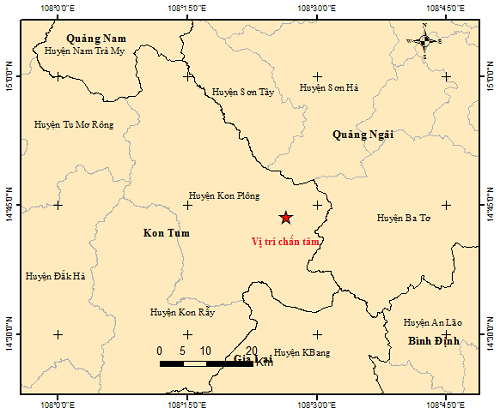 Động đất mạnh 4.5 độ gây rung lắc tại Kon Tum - Ảnh 1.