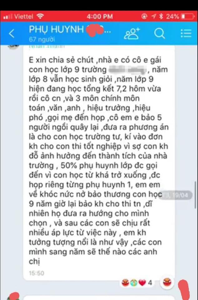 Hà Nội: Học sinh điểm thấp bị yêu cầu chuyển trường hoặc không thi vào lớp 10? - Ảnh 1.