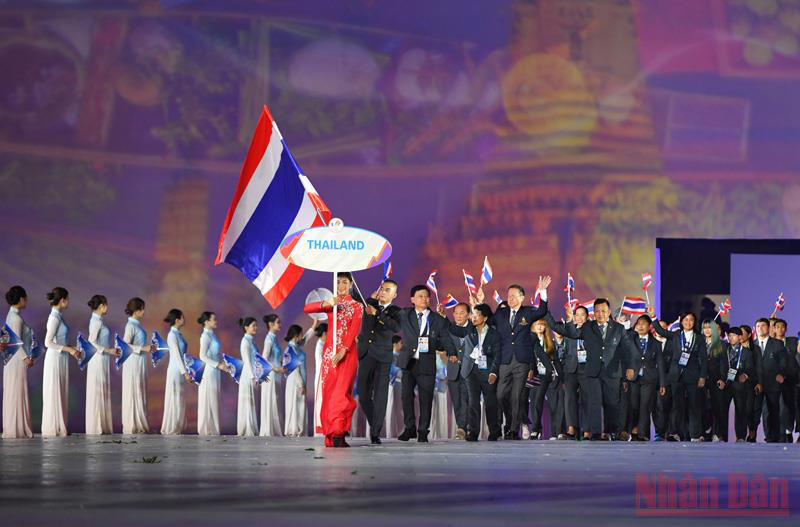 
The Thai delegation has 808 athletes competing for medals in 40/40 categories. This is the only international delegation to compete in all 40 sports at the 31st SEA Games. (Photo: THANH DAT)
