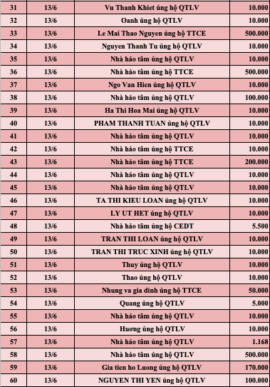 Quỹ Tấm lòng Việt: Danh sách ủng hộ tuần 3 tháng 6/2022 - Ảnh 2.