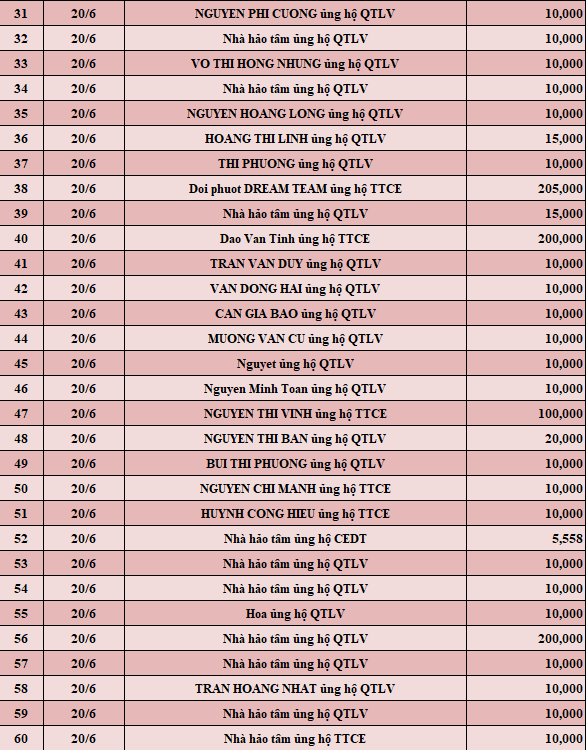 Quỹ Tấm lòng Việt: Danh sách ủng hộ tuần 4 tháng 6/2022 - Ảnh 2.