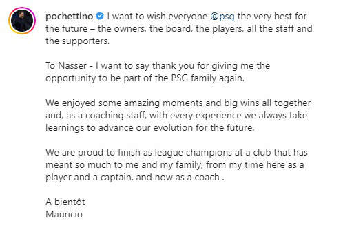 Pochettino lần đầu lên tiếng sau khi bị PSG sa thải - Ảnh 1.