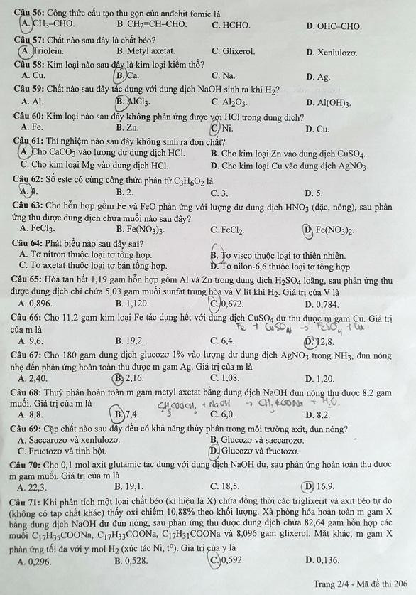 Đề thi môn Hóa học kỳ thi tốt nghiệp THPT 2022 - Ảnh 3.