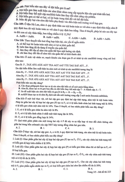 Gợi ý đáp án môn Sinh học trong tổ hợp KHTN - Ảnh 11.