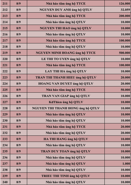Quỹ Tấm lòng Việt: Danh sách ủng hộ tuần 2 tháng 9/2022 - Ảnh 8.
