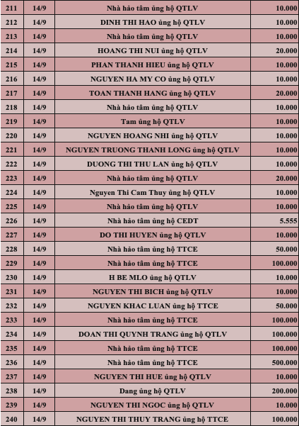 Quỹ Tấm lòng Việt: Danh sách ủng hộ tuần 3 tháng 9/2022 - Ảnh 8.