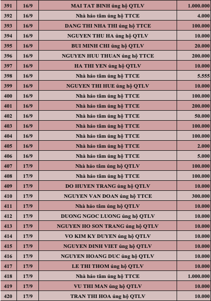 Quỹ Tấm lòng Việt: Danh sách ủng hộ tuần 3 tháng 9/2022 - Ảnh 14.